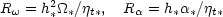 R_{\omega} = h_{\ast}^2
 \Omega_{\ast} / \eta_{t \ast} , \quad R_{\alpha}
 = h_{\ast} \alpha_{\ast} / \eta_{t \ast}