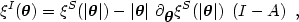 \begin{equation}
 \xi^{I}(\thetag)=\xi^{S}(\vert \thetag \vert)- \vert \thetag \vert \
 \partial_{\thetag} \xi^{S}(\vert \thetag \vert) \ \left(I-A \right) \ ,
 \end{equation}